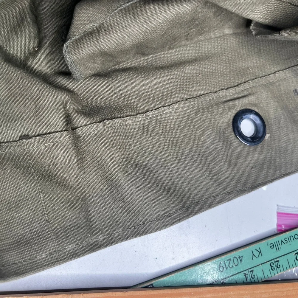 Vintage US Military Canvas Duffel Bag Olive Drab Green Top Load Sea Bag 36 Inch